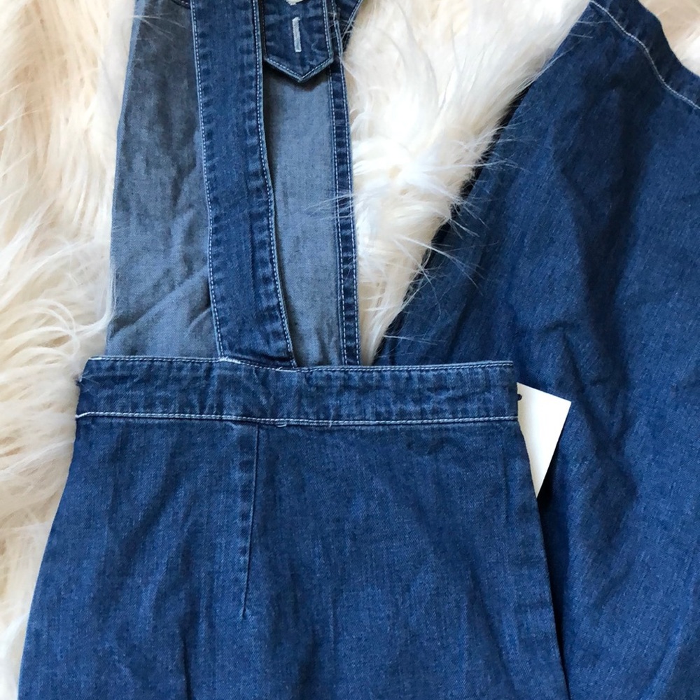 American apparel denim color wide leg overalls - Picture 5 of 8
